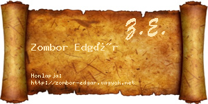 Zombor Edgár névjegykártya